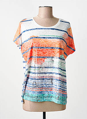 Tricou serigrafie mâneci scurte albastru GUY DUBOUIS femeie