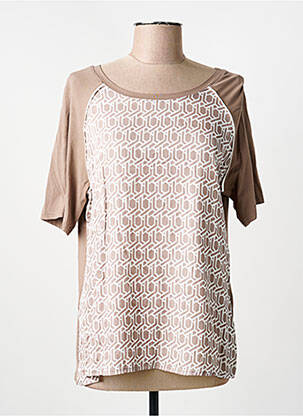 Tricou guler rotund mâneci scurte maro TUZZI femeie