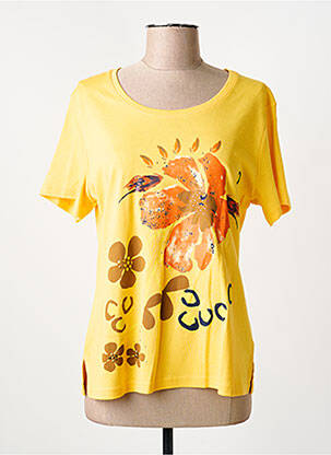 Tricou serigrafie mâneci scurte portocaliu GUY DUBOUIS femeie