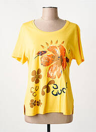 Tricou serigrafie mâneci scurte portocaliu GUY DUBOUIS femme