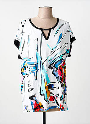 Tricou imprimeu fantezie mâneci scurte alb DOLCEZZA femeie