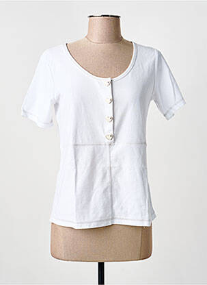 Tricou elasticitate mâneci scurte alb ANANKE femeie