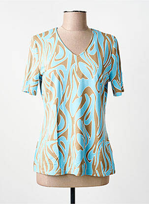 Tricou imprimeu fantezie mâneci scurte albastru BARBARA LEBEK femme