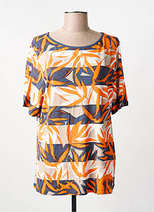 Tricou imprimeu fantezie mâneci scurte portocalie BARBARA LEBEK femeie