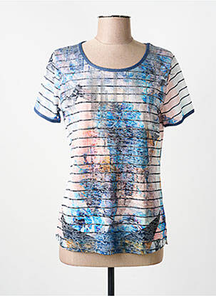 Tricou serigrafie mâneci scurte albastru MERI & ESCA femeie