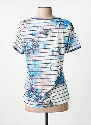 Tricou serigrafie mâneci scurte albastru MERI & ESCA femeie