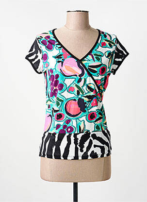 Tricou imprimeu fantezie mâneci scurte negru OLIVIER PHILIPS femeie