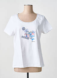 Tricou serigrafie cu strasuri mâneci scurte alb ANANKE femme