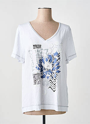 Tricou croială dreaptă mâneci scurte alb DOLCEZZA femeie
