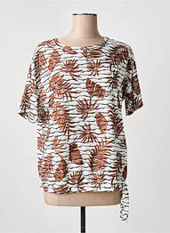 Tricou elasticitate mâneci scurte maro FRANK WALDER femme