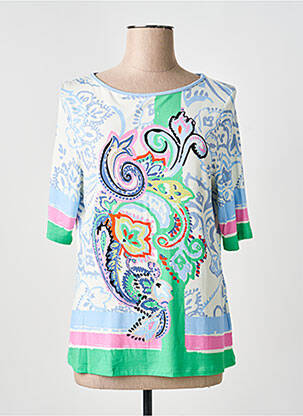 Tricou mâneci trei sferturi mâneci scurte albastru BARBARA LEBEK femme