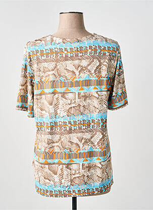 Tricou imprimeu fantezie mâneci scurte maro BARBARA LEBEK femeie