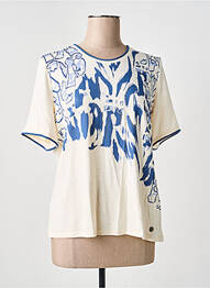 Tricou serigrafie cu strasuri mâneci scurte bej BARBARA LEBEK femeie
