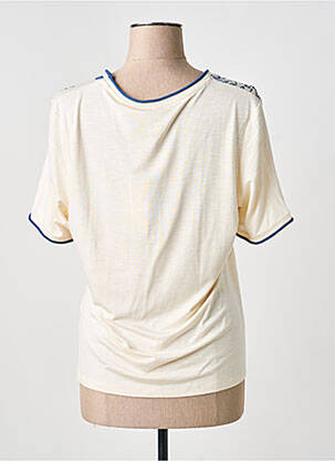 Tricou serigrafie cu strasuri mâneci scurte bej BARBARA LEBEK femeie