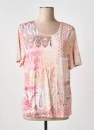 Tricou imprimeu fantezie mâneci scurte roz BARBARA LEBEK femme