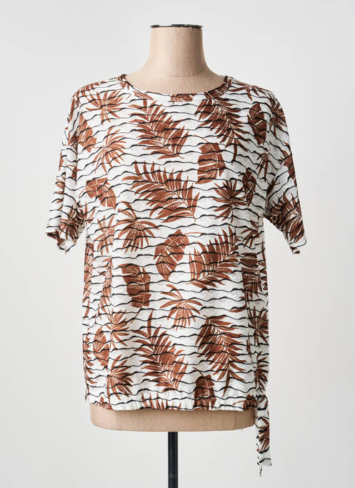 Tricou elasticitate mâneci scurte maro FRANK WALDER femme
