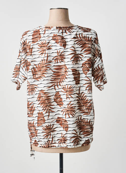 Tricou elasticitate mâneci scurte maro FRANK WALDER femme