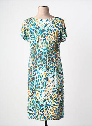 Rochie midi imprimeu fantezie mâneci scurte albastru BARANDI femeie
