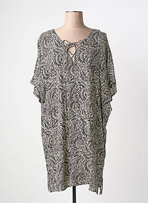 Rochie midi imprimeu floral mâneci scurte bej BARANDI femeie