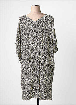 Rochie midi imprimeu floral mâneci scurte bej BARANDI femeie