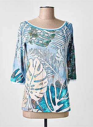 Tricou elasticitate mâneci scurte albastru DOLCEZZA femeie