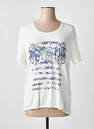 Tricou serigrafie mâneci scurte alb BARBARA LEBEK femme
