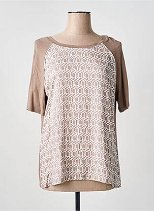 Tricou imprimeu fantezie mâneci scurte maro TUZZI femeie