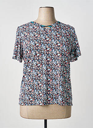 Tricou imprimeu fantezie mâneci scurte albastru GEVANA femeie
