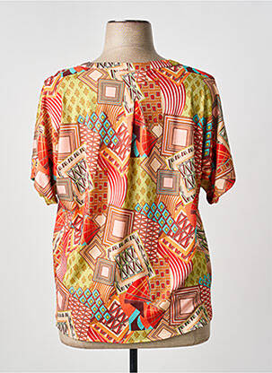 Tricou imprimeu fantezie mâneci scurte portocalie TINTA STYLE femeie