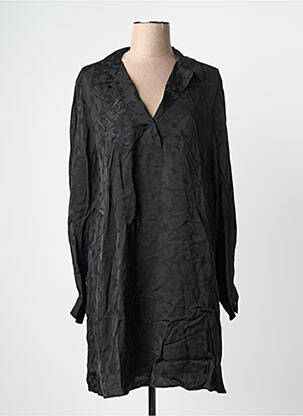 Rochie midi imprimeu fantezie mâneci lungi negru IKKS femme