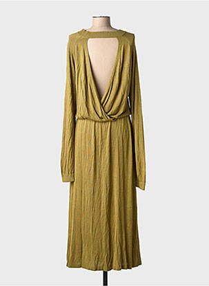 Rochie lungă mâneci lungi mâneci lungi verde KARMA KOMA femeie