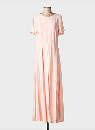 Rochie lungă mâneci scurte mâneci scurte roz DES PETITS HAUTS femeie