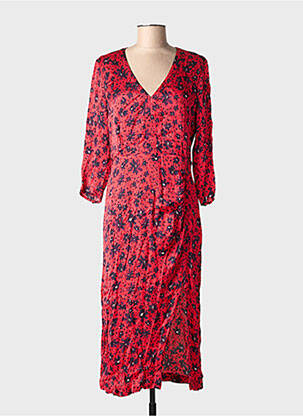 Rochie lungă mâneci lungi mâneci lungi roșu IKKS femeie
