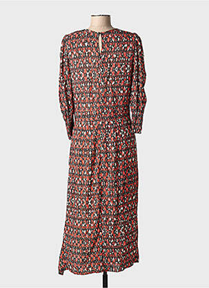 Rochie lungă imprimeu fantezie mâneci lungi negru IKKS femeie