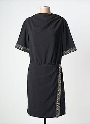 Rochie midi închidere cu fermoar la spate mâneci scurte negru IKKS femeie