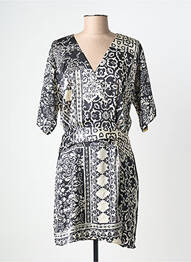 Rochie midi imprimeu fantezie mâneci lungi negru IKKS femeie
