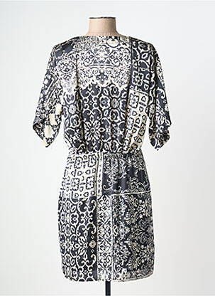 Rochie midi imprimeu fantezie mâneci lungi negru IKKS femeie