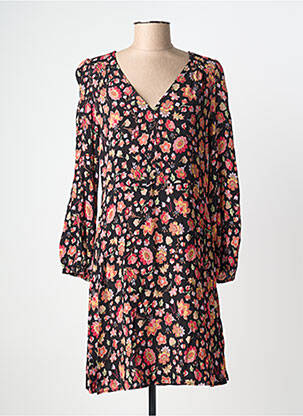 Rochie midi imprimeu floral mâneci lungi negru DES PETITS HAUTS femeie