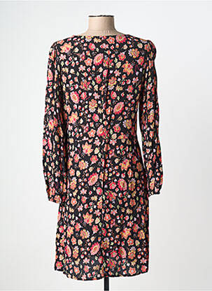 Rochie midi imprimeu floral mâneci lungi negru DES PETITS HAUTS femeie