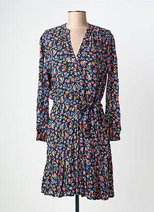 Rochie midi imprimeu floral mâneci lungi negru DES PETITS HAUTS femeie