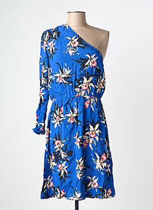 Rochie midi imprimeu floral mâneci lungi albastru IKKS femeie