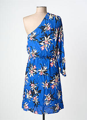 Rochie midi imprimeu floral mâneci lungi albastru IKKS femeie