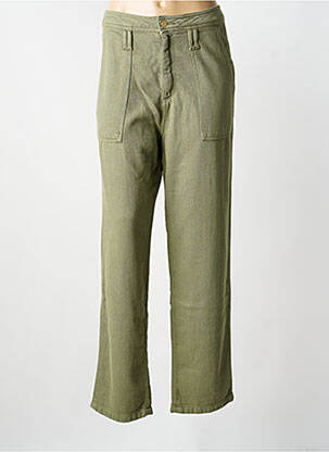Pantalon chino închidere cu fermoar sub clapetă cu nasturi mărime normală verde REIKO femeie