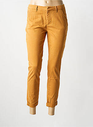 Pantalon 7/8 talie cu cleme mărime normală galben REIKO femeie