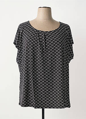 Tricou imprimeu fantezie mâneci scurte negru SHEEGO femeie