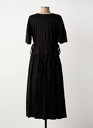 Rochie lungă țesătură poplin mâneci scurte negru !OHO! femeie