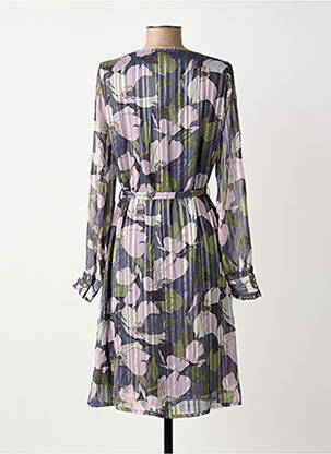 Rochie midi imprimeu floral mâneci lungi violet DAMART femeie
