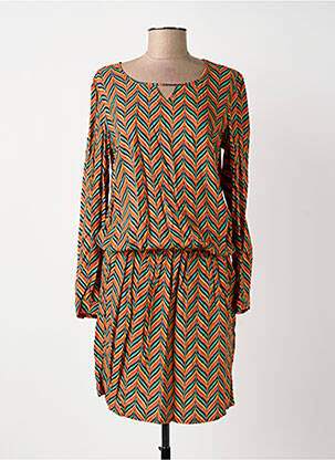 Rochie midi mâneci lungi mâneci lungi portocalie LE PETIT BAIGNEUR femeie