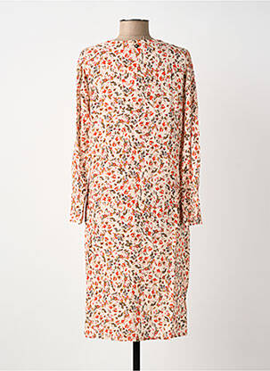 Rochie midi imprimeu floral mâneci lungi bej LE PETIT BAIGNEUR femeie
