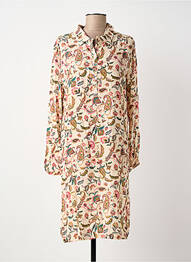 Rochie midi imprimeu floral mâneci lungi bej LE PETIT BAIGNEUR femme